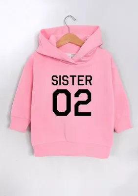 Bluza dziecięca z kapturem "Sister 02" Pink