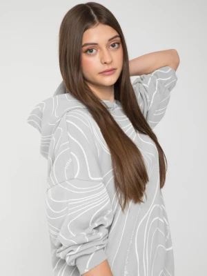 Bluza dziewczęca z kapturem w graficzny wzór Reporter