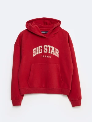 Bluza dziewczęca z kapturem z logo BIG STAR czerwona Salomeah 603