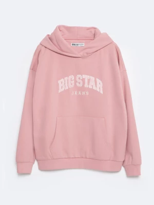 Bluza dziewczęca z kapturem z logo BIG STAR różowa Rubsia 602