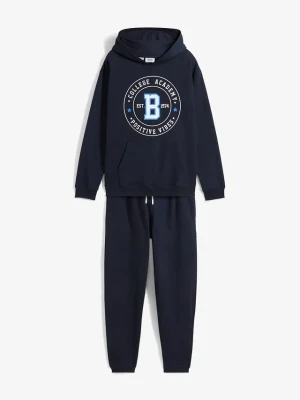 Bluza i spodnie dresowe z miękkiej bawełny (2 części) BonPrix niebieski