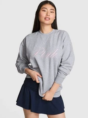 PINK Bluza bawełniana Ivy Fleece Oversized Crew Victoria's Secret