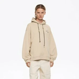Bluza kaptur logo kwiaty beżowa BIMBA Y LOLA