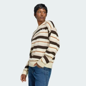 Bluza KNIT ESSENTIALS STRIPED CREW Adidas Warm Vanilla