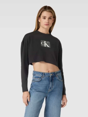 Bluza krótka z długim rękawem i detalem z logo model ‘SEQUIN’ Calvin Klein Jeans
