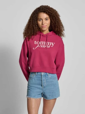 Bluza krótka z kapturem i nadrukiem z logo Tommy Jeans