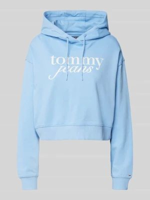 Bluza krótka z kapturem i nadrukiem z logo Tommy Jeans