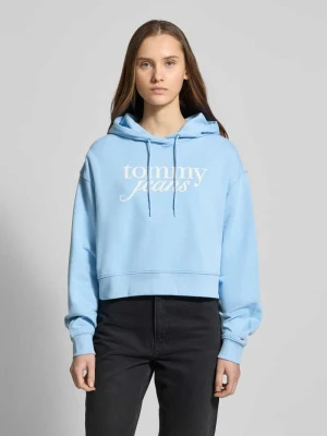 Bluza krótka z kapturem i nadrukiem z logo Tommy Jeans