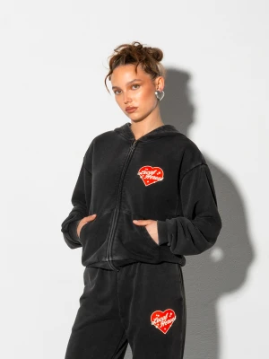 Bluza love motel rozpinana czarna Local Heroes