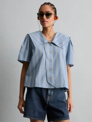 Bluza marynarska w paski na luzie Marc O'Polo modrá