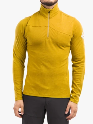 Bluza merino Sensor Merino EX Tee L/S Zip - mustard