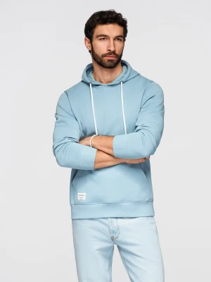 Bluza męska bawełniana dresowa BASIC kangurka z kapturem OM-SSBN-0270 - - Rozmiar: S Ombre Clothing