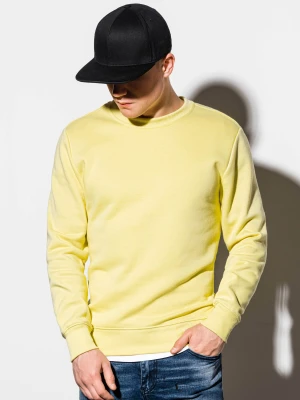 Bluza męska bez kaptura BASIC - jasnożółta - Rozmiar: S Ombre Clothing żółty