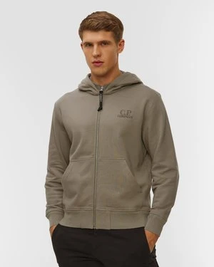 Bluza Męska C.p. Company Diagonal Raised Fleece Hooded Full Zip Sweatshirt Beżowe CP Company