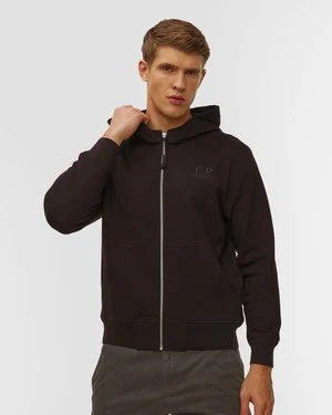 Bluza Męska C.p. Company Diagonal Raised Fleece Hooded Full Zip Sweatshirt Czarne CP Company