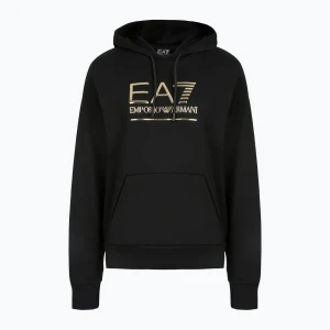 Bluza damska EA7 Emporio Armani Train Visibility Hoodie black/gold
