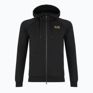 Bluza męska Emporio Armani EA7 Train Logo Series Extended Logo Hoodie Fz black/gold EA7 Emporio Armani