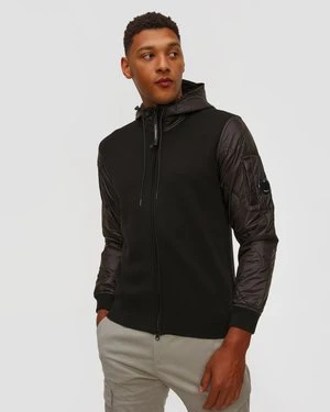 Bluza Męska Extrafine Merino Wool Mixed Hooded Zip Sweater Czarna CP Company