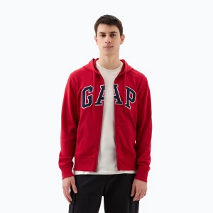 Bluza męska GAP Heritage French Terry Fullzip Logo lasalle red