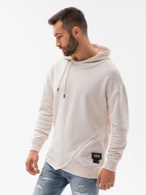 Bluza męska hoodie z przeszyciami - kremowa V1 B1187
 -                                    XL Ombre