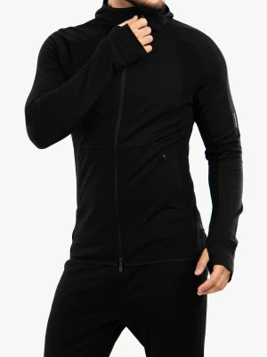 Bluza męska Icebreaker ZoneKnit LS Zip Hoodie - black