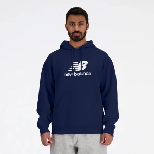 Bluza męska New Balance Stacked Logo French Terry Hoodie navy