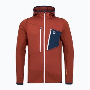 Bluza męska ORTOVOX Fleece Grid Hoody clay orange