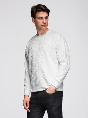 Zdjęcie produktu Bluza męska RELAXED FIT z tłoczonymi literami – ecru V2 - Rozmiar: L Ombre Clothing