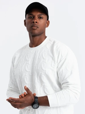 Zdjęcie produktu Bluza męska RELAXED FIT z tłoczonymi literami – ecru V2 - Rozmiar: XL Ombre Clothing