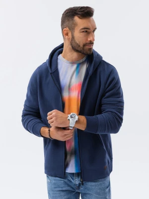 Bluza męska rozpinana hoodie z nadrukami - granatowa V3 B1423
 -                                    L Ombre