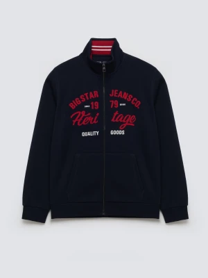 Bluza męska rozpinana z dużą aplikacją granatowa Shon 403 BIG STAR