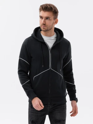 Bluza męska rozpinana z kapturem - czarna V1 Ombre Clothing