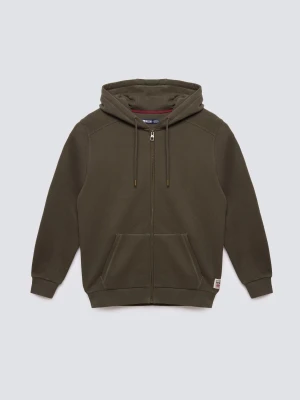 Bluza męska rozpinana z kapturem khaki Jagmur 303 BIG STAR