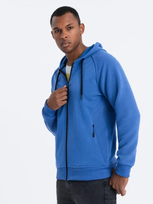 Bluza męska rozpinana z kapturem - niebieska V8 OM-SSZP-0124
 -                                    S Ombre