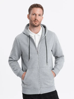 Bluza męska rozpinana z kapturem - szary melanż V3 OM-SSZP-22FW-003
 -                                    S Ombre