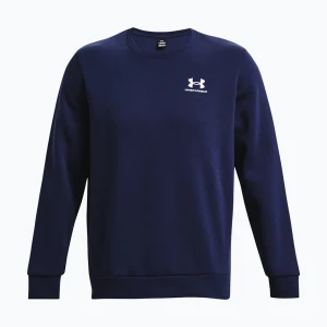 Bluza męska Under Armour Essential Fleece Crew midnight navy / white Granatowy