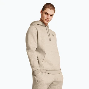 Bluza męska Under Armour Essential Fleece Hoodie timberwolf taupe light hthr / timberwolf taupe Beżowy