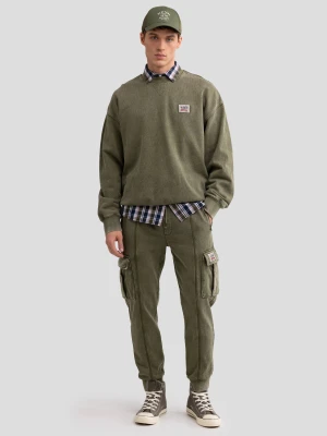 Bluza męska z efektem sprania khaki Caron 303 BIG STAR