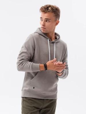 Bluza męska z kapturem BASIC - ciepłoszara V18 OM-SSBN-0120
 -                                    S Ombre