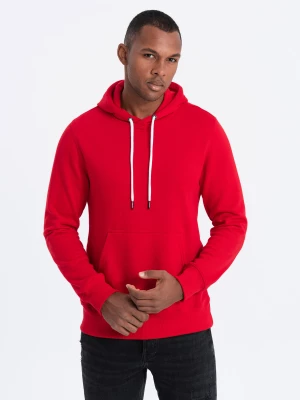 Bluza męska z kapturem nierozpinana - czerwona V10 OM-SSBN-0120
 -                                    XL