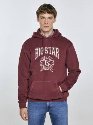 Bluza męska z kapturem z haftem bordowa Adam 604 BIG STAR