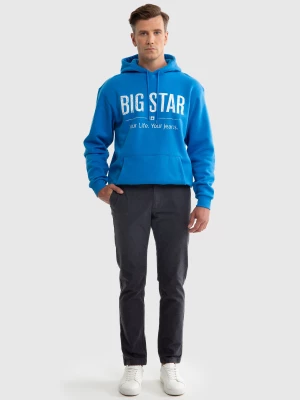 Bluza męska z kapturem z logo BIG STAR niebieska Ashlyno 401