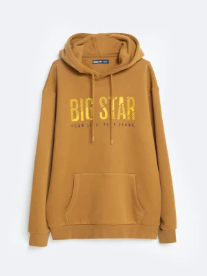 Bluza męska z kapturem z logo BIG STAR musztardowa Bruden 803