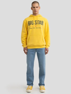 Bluza męska z kapturem z logo BIG STAR żółta Ashlyno 201