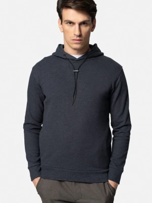 BLUZA MESTAS Z OKRĄGŁYM DEKOLTEM GRANATOWA Z BAWEŁNĄ Recman