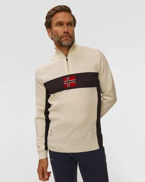 Bluza Midlayer Męski Amundsen 5mila Half-zip Sweater Beżowa Amundsen Sports