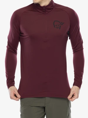 Bluza na rower Norrona Fjora Equaliser LS Zip Top - tawny port