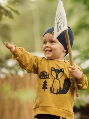 Bluza niemowlęca dresowa Secret Forest curry Pinokio