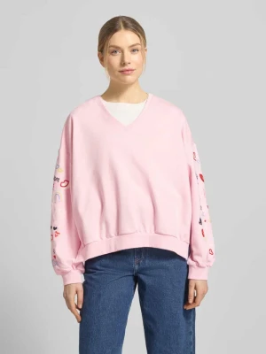 Bluza o kroju oversized fit z dekoltem w serek Smith and Soul