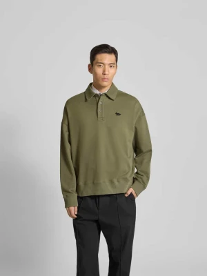 Bluza o kroju oversized z bawełny Maison Kitsuné Oliwkowy
